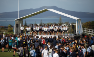Te Ohonga, Rangitoto College kapa haka perform on the Maunganui Stage. 