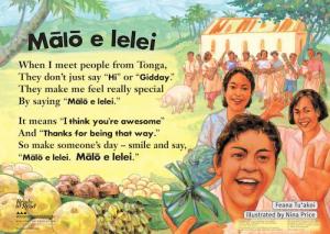 Poem with happy people around holding fruit.