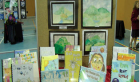 Students art works on display.