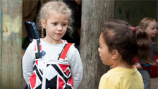 Two students talking.